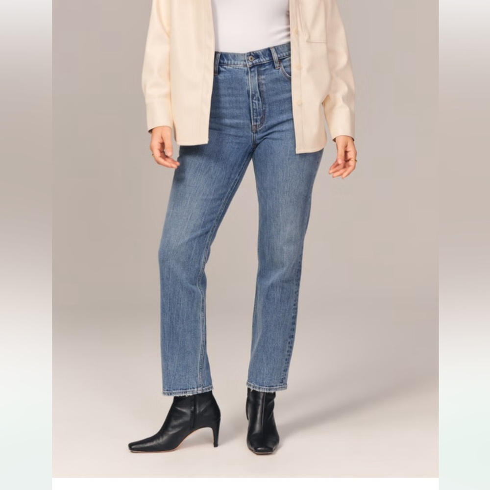 Abercrombie Ankle Straight Ultra High Rise Curve Love Jean